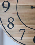 30" Large Solid Soft Maple Wood Clock with Black Roman Numerals (in stock) - Hazel Oak Farms