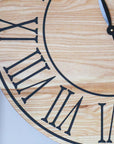 26" Solid Ash Wood Wall Clock with Black Numbers and Lines (in stock) - Hazel Oak Farms