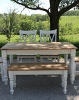 White and Oak Dining Table Set - Hazel Oak Farms