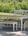 White and Oak Dining Table Set - Hazel Oak Farms