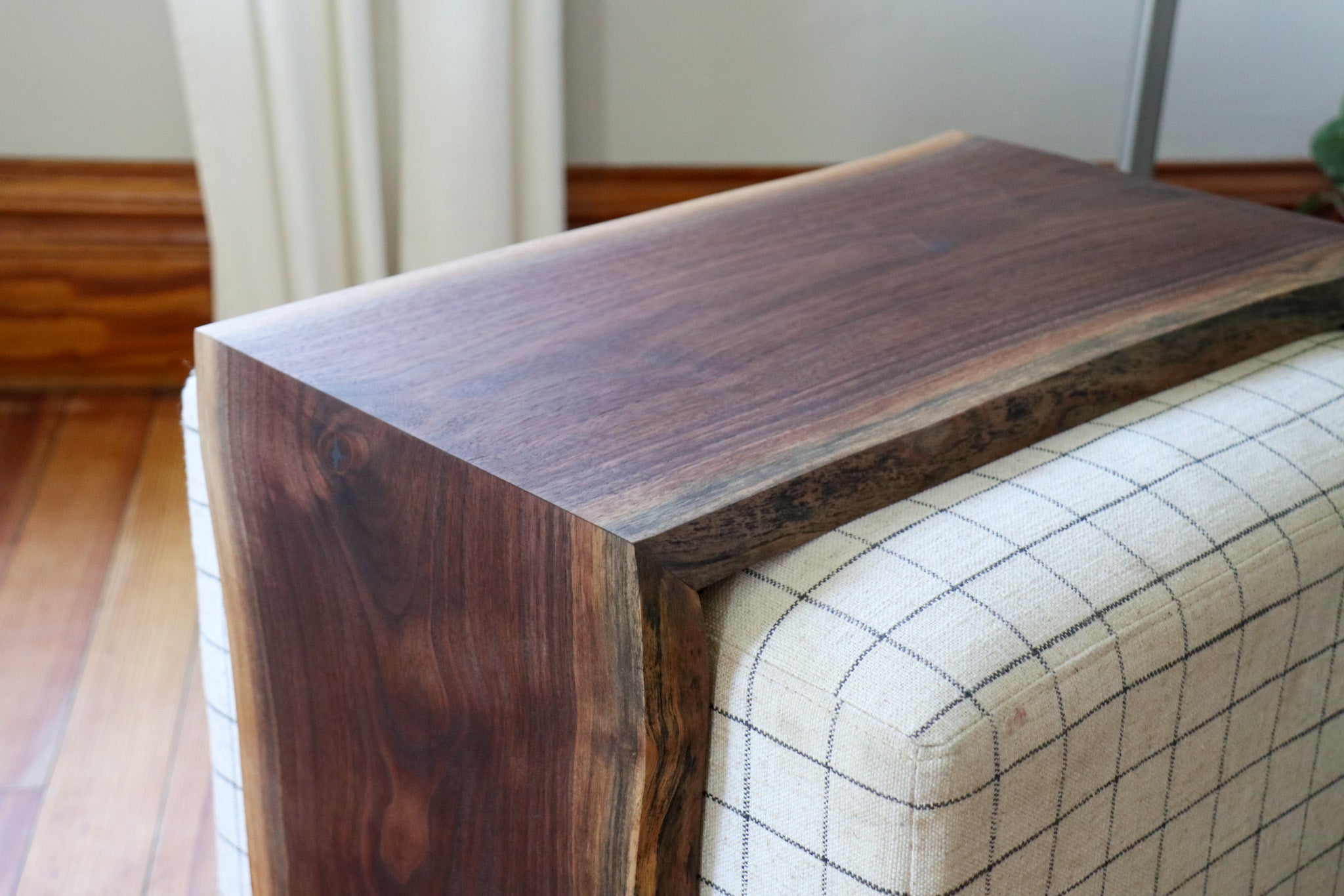 Live Edge Walnut Ottoman Foot Stool Table - Hazel Oak Farms