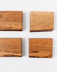 Set of 4 Live Edge White Oak Coasters