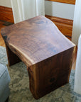 Live Edge Walnut Waterfall Side Coffee End Table - Hazel Oak Farms