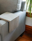 Solid Grey 8" Hackberry Hardwood Armrest Table (in stock)