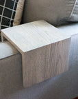 Solid Grey 8" Hackberry Hardwood Armrest Table (in stock)