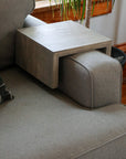 Solid Grey 8" Hackberry Hardwood Armrest Table (in stock)