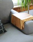 Live Edge White Oak 6" Sofa Armrest Table (in stock)