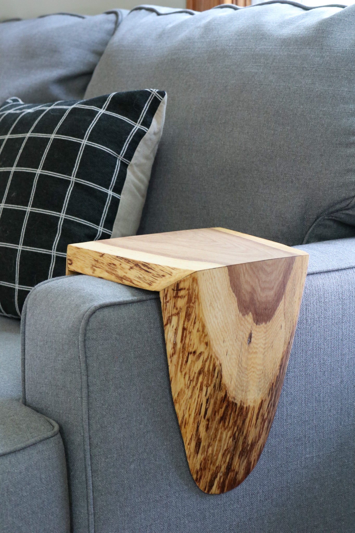 Live Edge White Oak 6" Sofa Armrest Table (in stock)