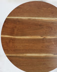 Modern Round Walnut Pub Table with Black Steel Legs | Bar or Standard Height