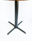 Modern Round Walnut Pub Table with Black Steel Legs | Bar or Standard Height