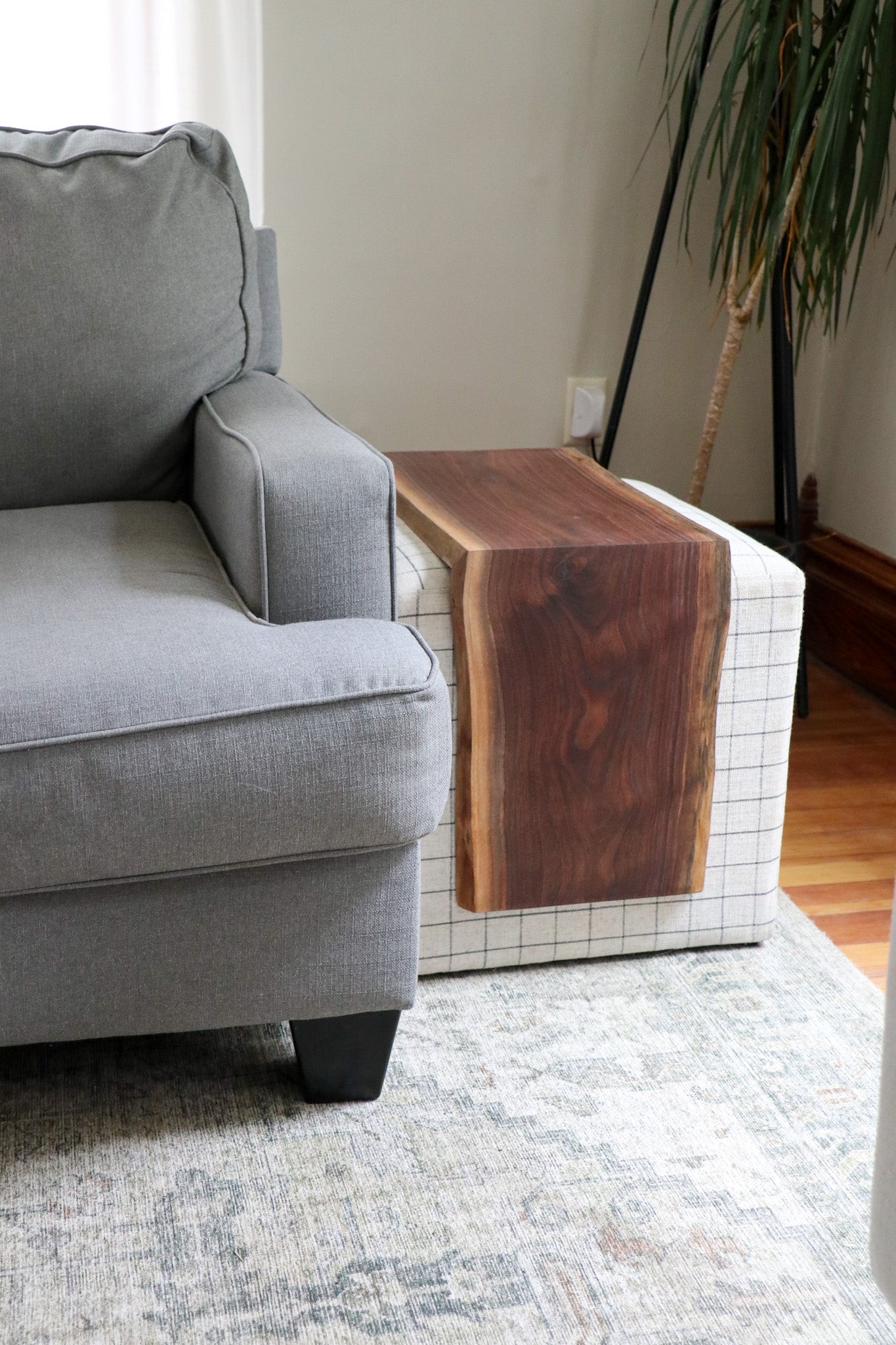 Live Edge Walnut Ottoman Foot Stool Table - Hazel Oak Farms