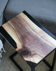 Black Epoxy Walnut River Side C Table - Hazel Oak Farms