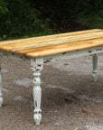 Spalted Maple Farmhouse Dining Table with White-Distressed Paint - Hazel Oak Farms