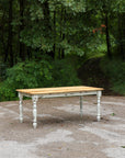 Spalted Maple Farmhouse Dining Table with White-Distressed Paint - Hazel Oak Farms