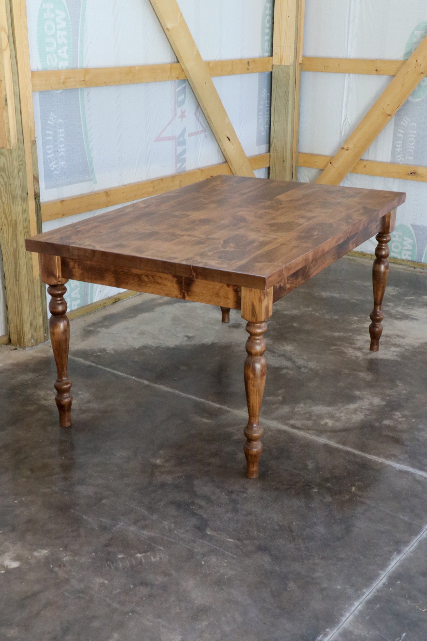 Alder Farmhouse Dining Table with 3" Narrow Legs - Hazel Oak Farms