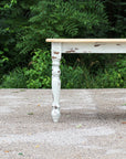 Spalted Maple Farmhouse Dining Table with White-Distressed Paint - Hazel Oak Farms