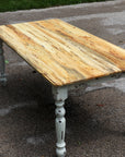 Spalted Maple Farmhouse Dining Table with White-Distressed Paint - Hazel Oak Farms