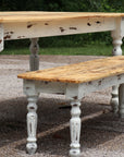 Spalted Maple Farmhouse Dining Table with White-Distressed Paint - Hazel Oak Farms