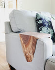 walnut wood sofa armrest table Handmade Furniture in Iowa