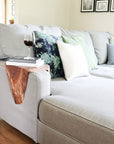 walnut wood sofa armrest table Handmade Furniture in Iowa