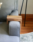 Live Edge 6" Walnut Wood Armrest Table (in stock) - Hazel Oak Farms