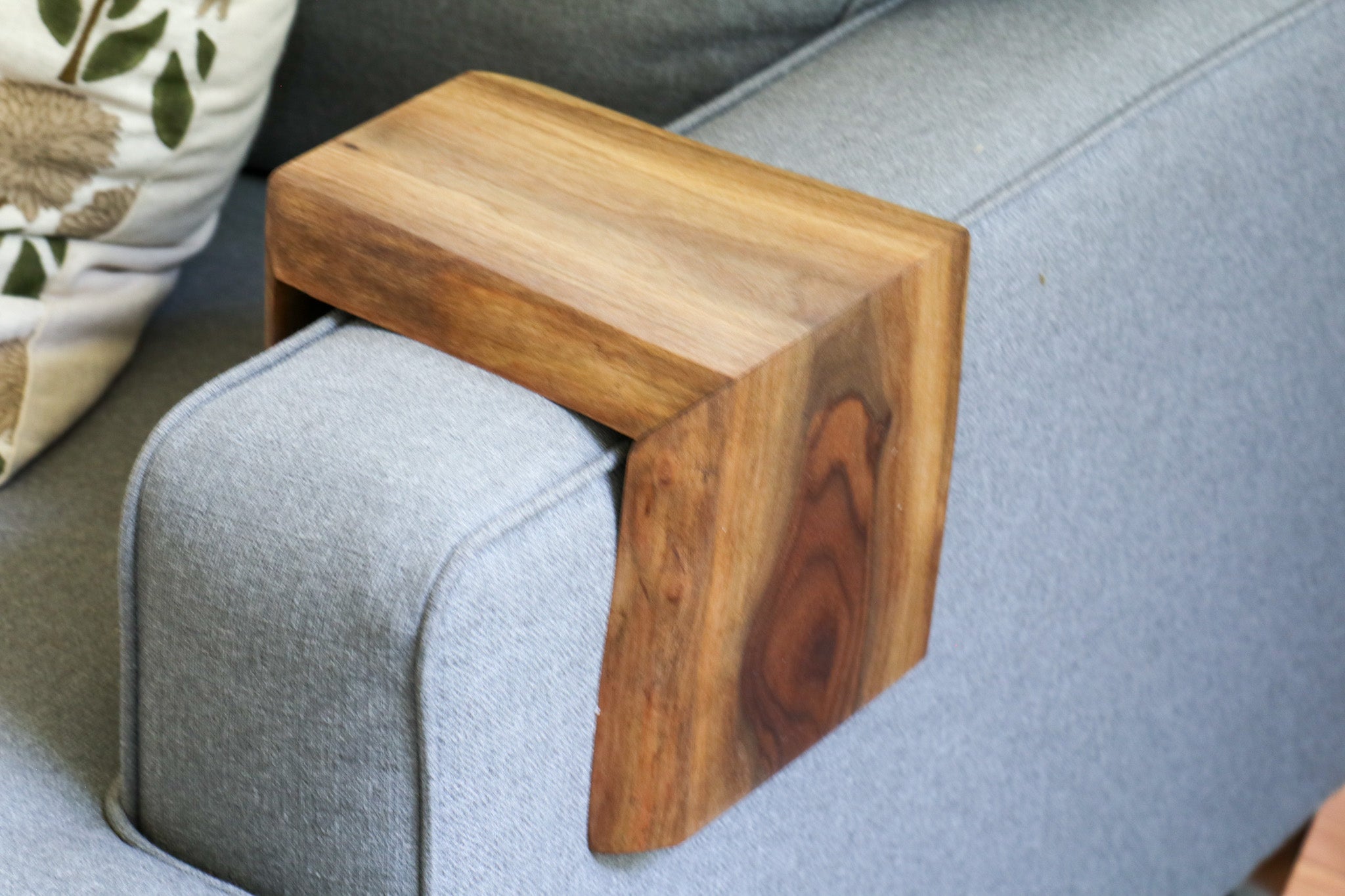 Live Edge 6" Walnut Wood Armrest Table (in stock) - Hazel Oak Farms