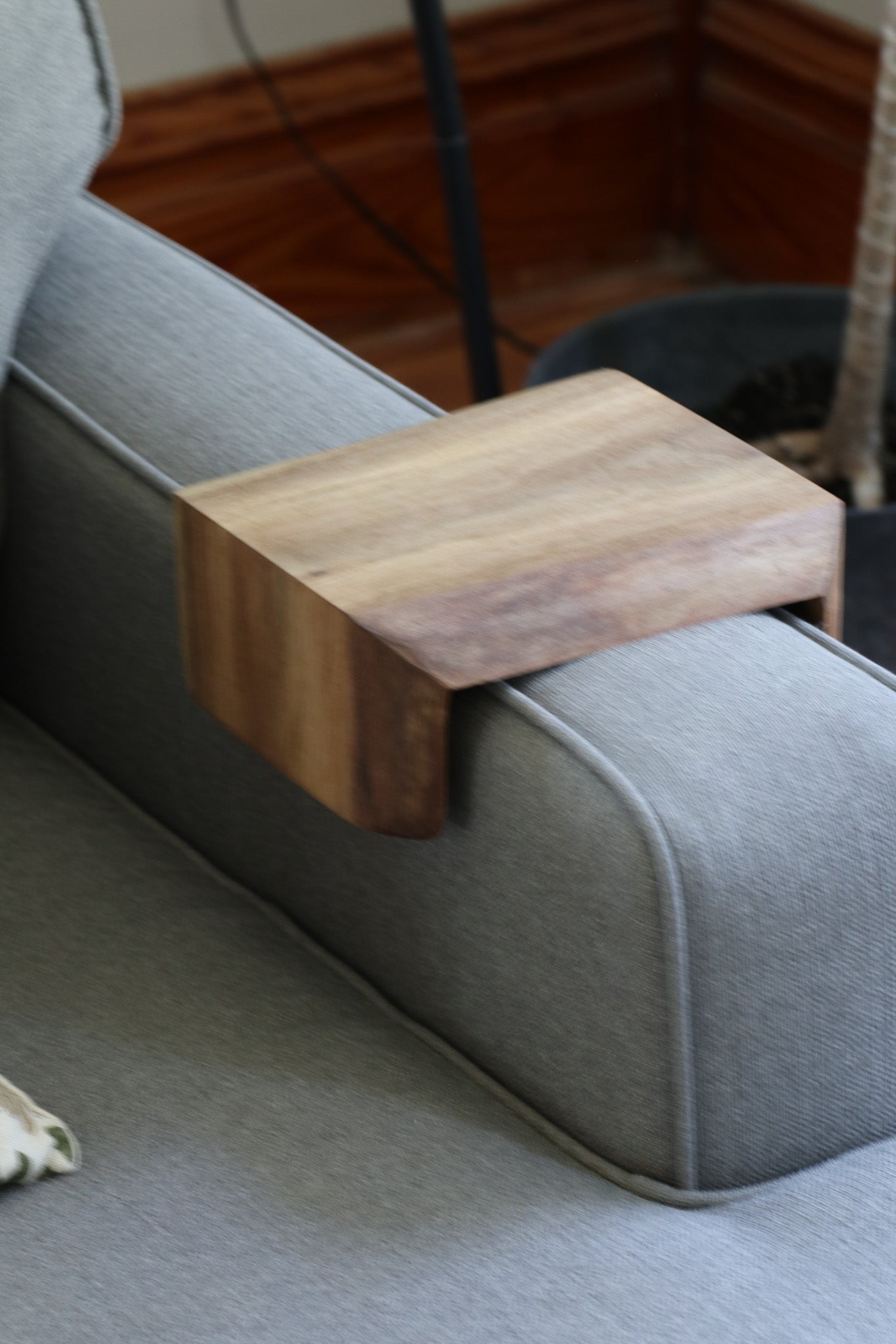 Live Edge 6" Walnut Wood Armrest Table (in stock) - Hazel Oak Farms
