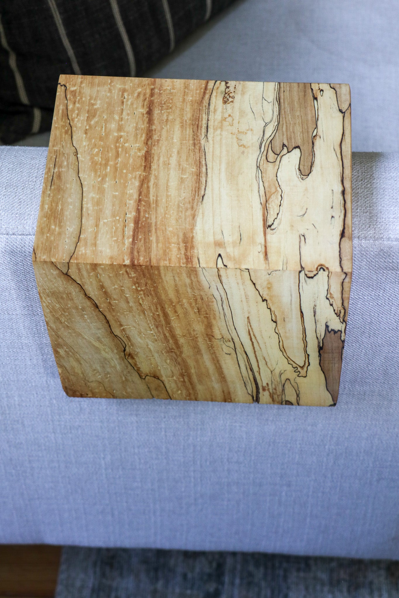 Solid 5" Spalted Maple Sofa Armrest Table (in stock) - Hazel Oak Farms