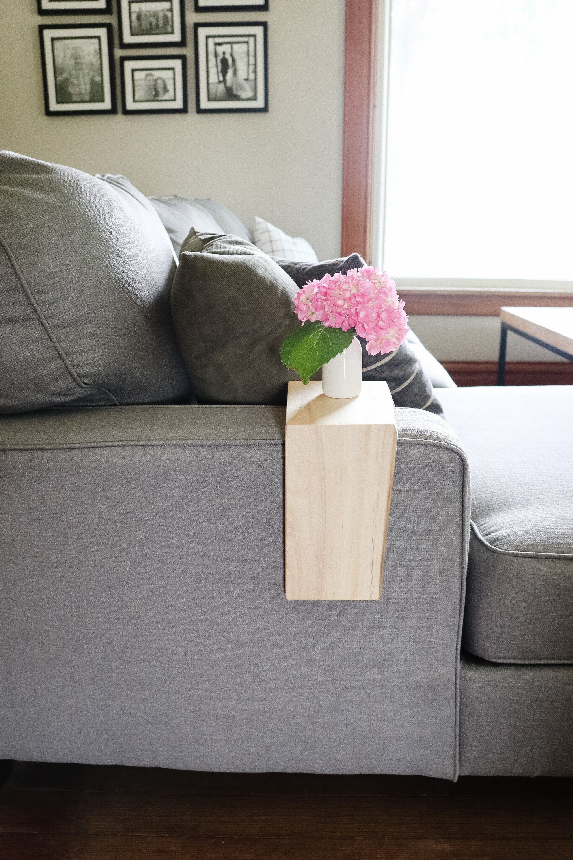 Live Edge Soft Maple Armrest Table