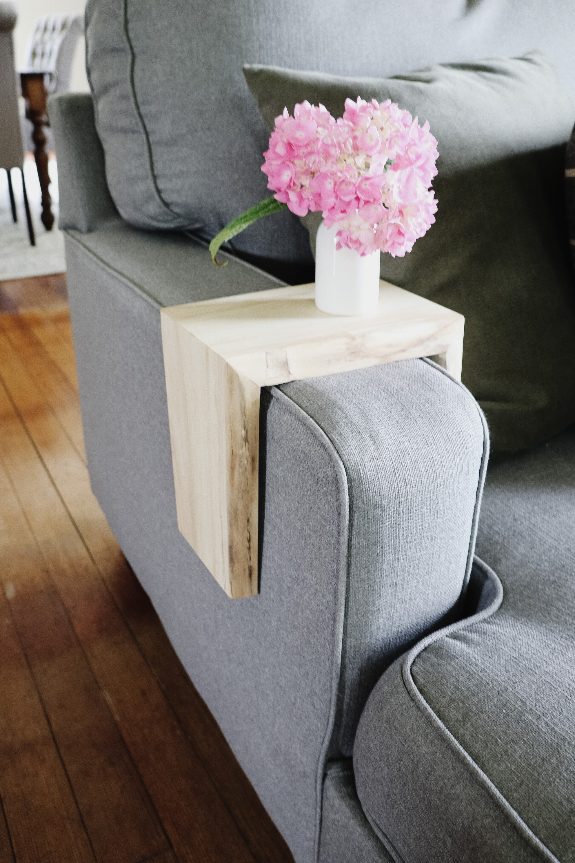 Live Edge Soft Maple Armrest Table