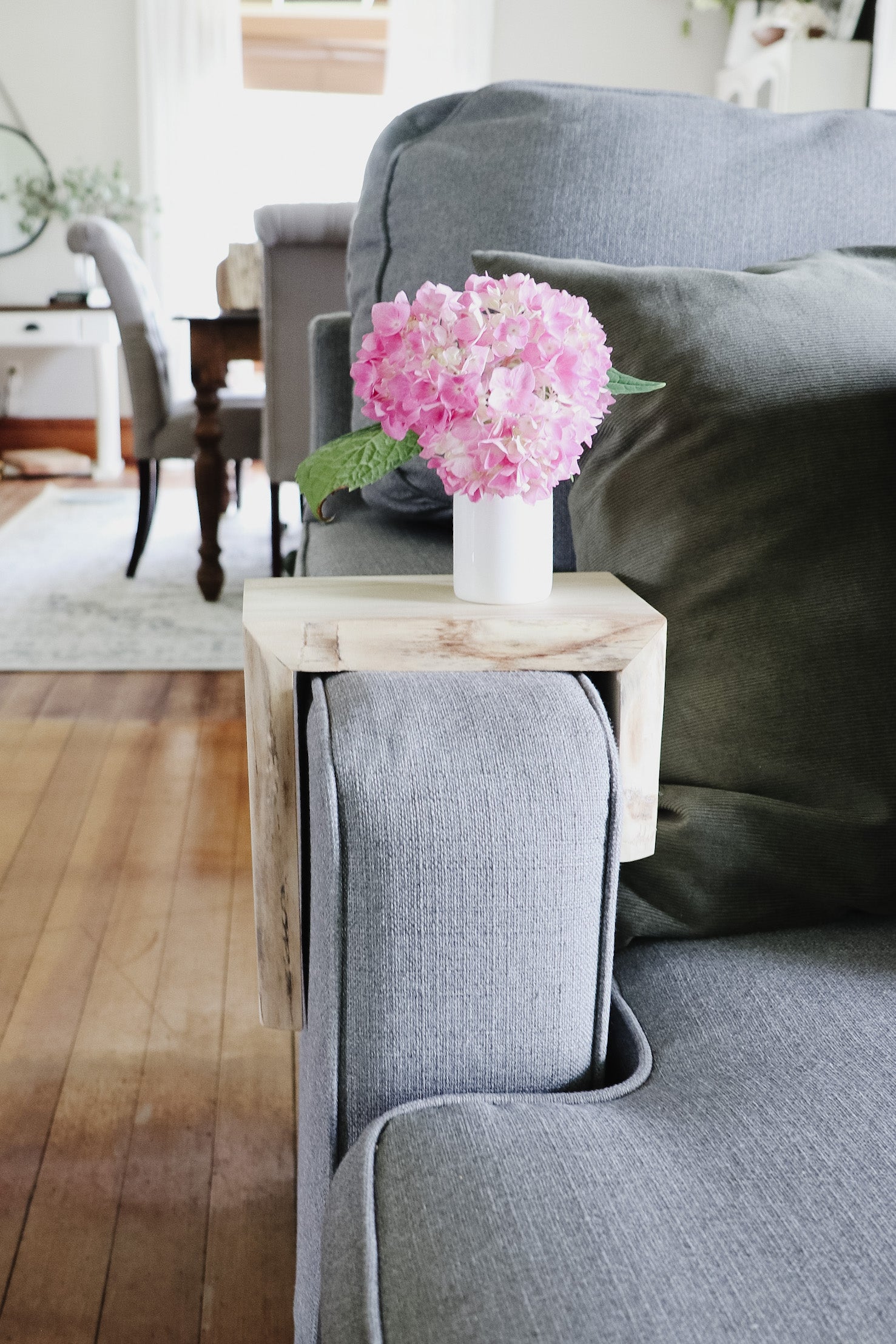 Live Edge Soft Maple Armrest Table