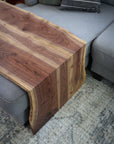 Solid Walnut Wood Double Waterfall Ottoman Coffee Table - Hazel Oak Farms