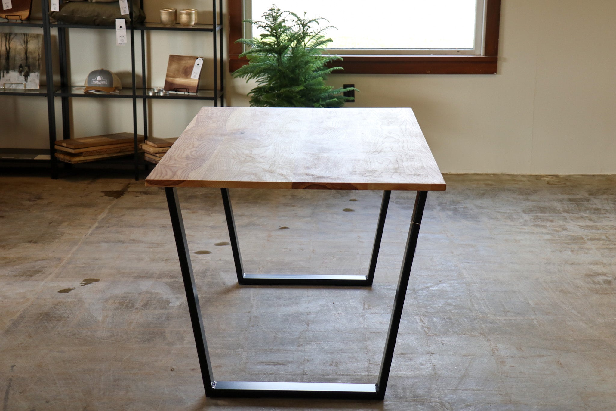 Modern Ash Dining Table with Black Steel Tapered Legs (in stock) - Hazel Oak Farms