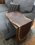 Live-Edge Walnut Waterfall Plate C-Table (in stock) - Hazel Oak Farms