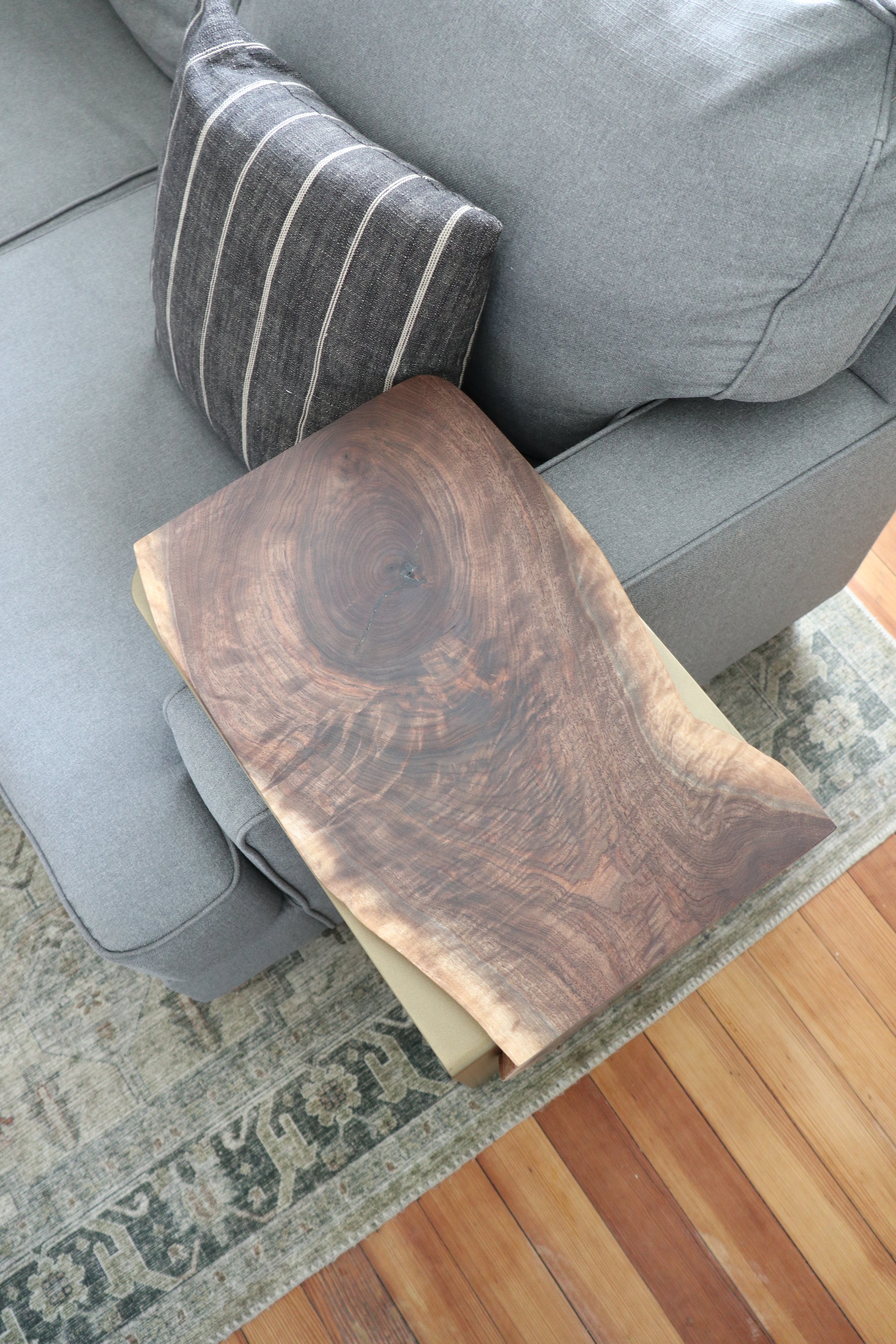 Live-Edge Walnut Waterfall Plate C-Table (in stock) - Hazel Oak Farms
