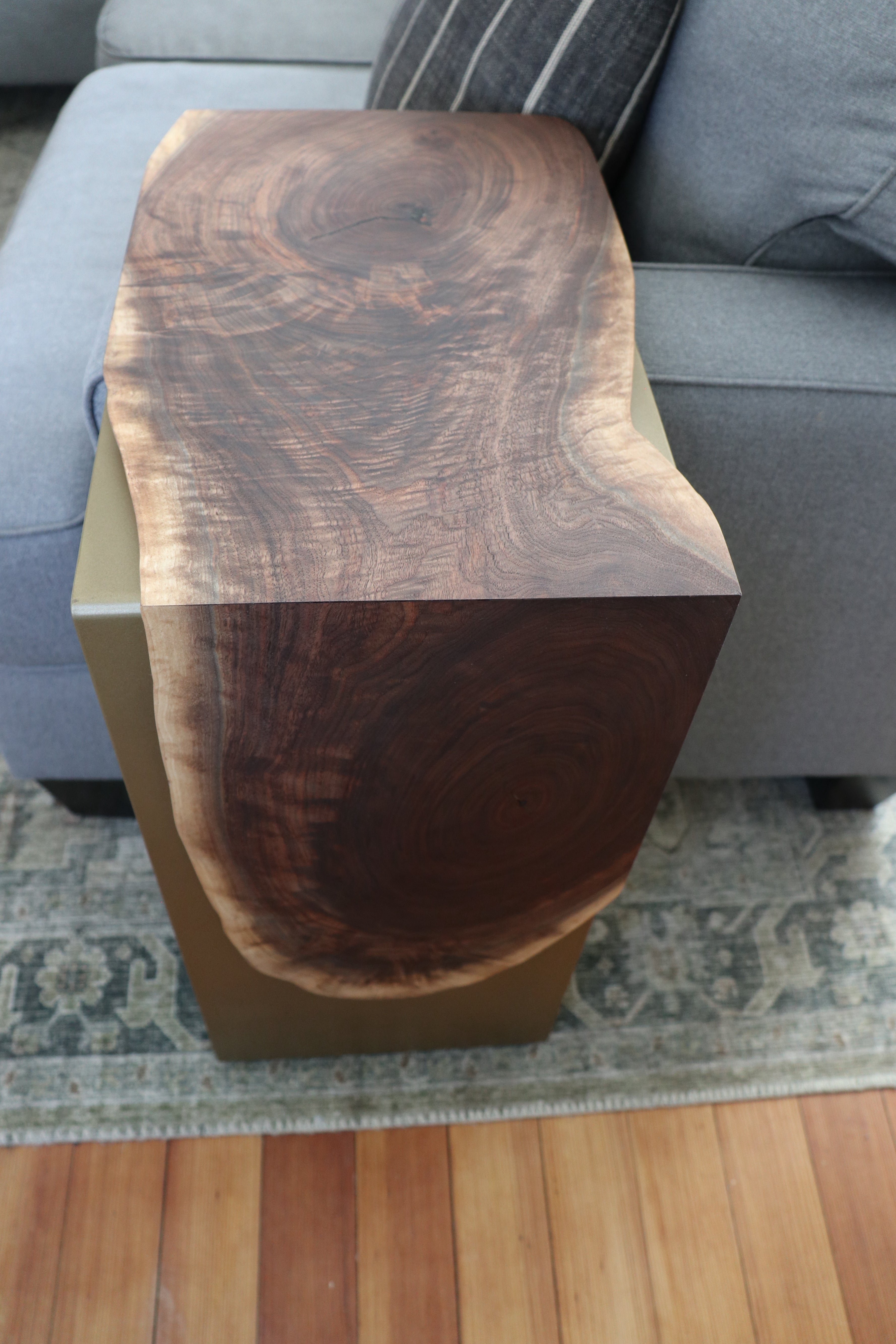 Live-Edge Walnut Waterfall Plate C-Table (in stock) - Hazel Oak Farms