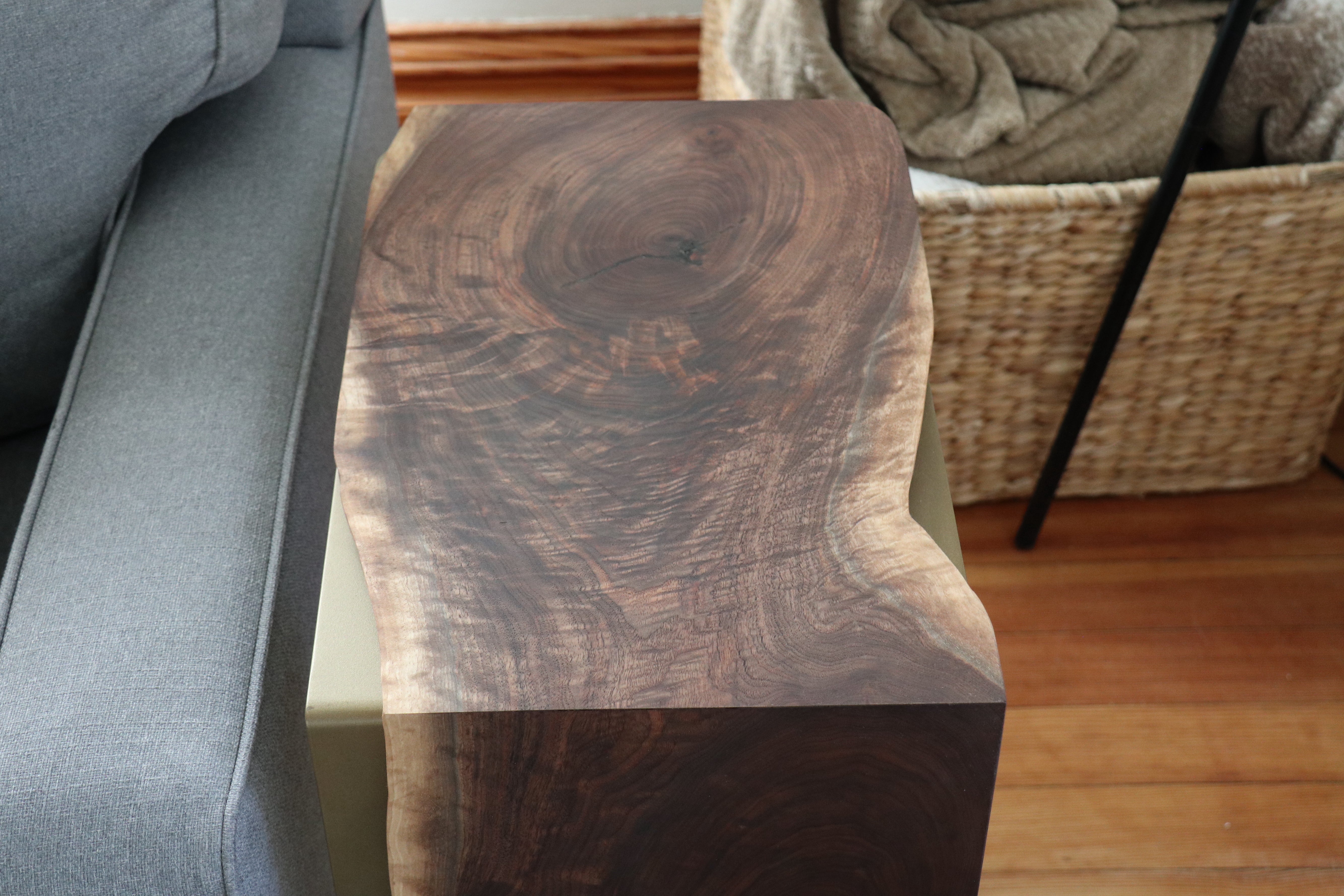 Live-Edge Walnut Waterfall Plate C-Table (in stock) - Hazel Oak Farms