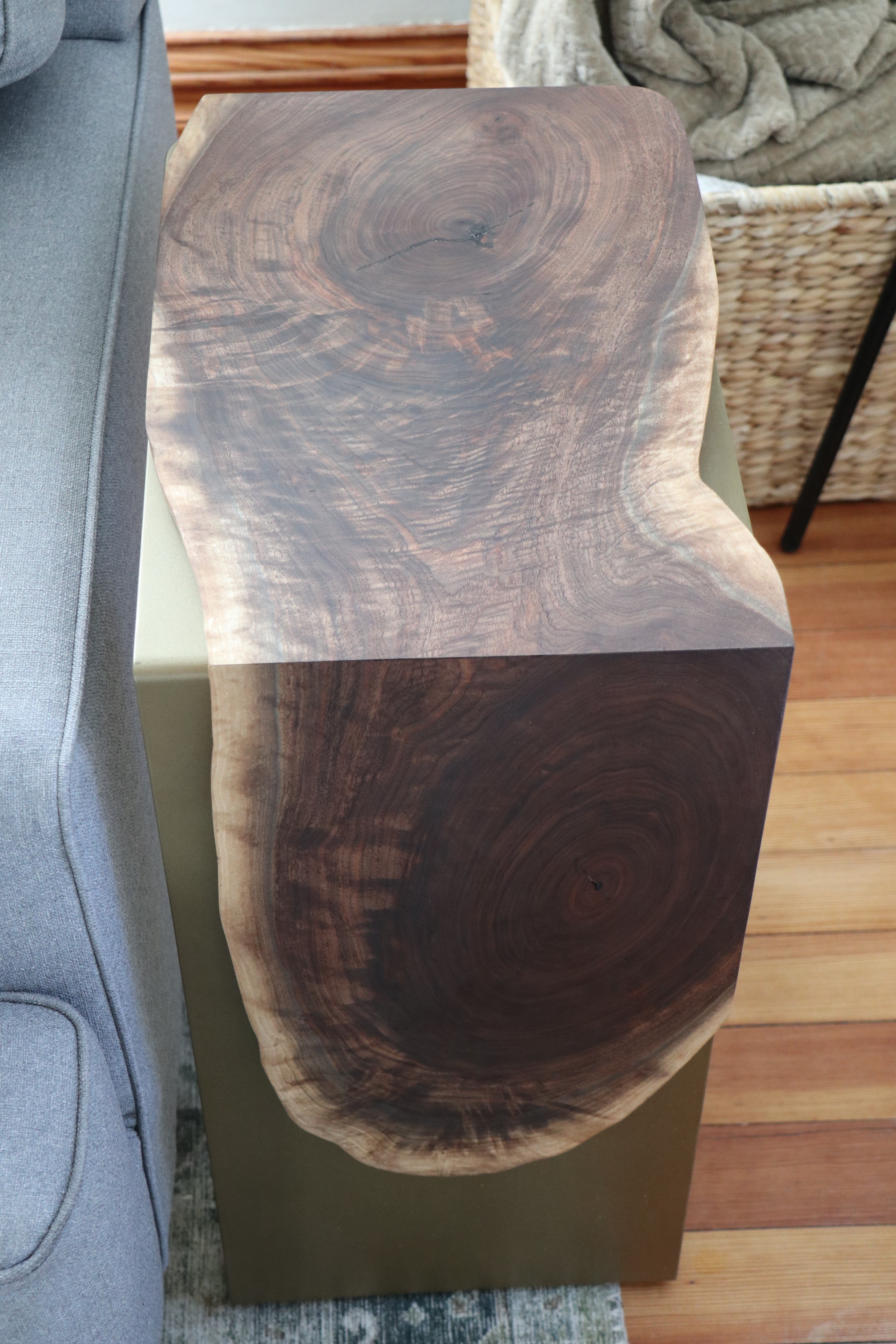 Live-Edge Walnut Waterfall Plate C-Table (in stock) - Hazel Oak Farms