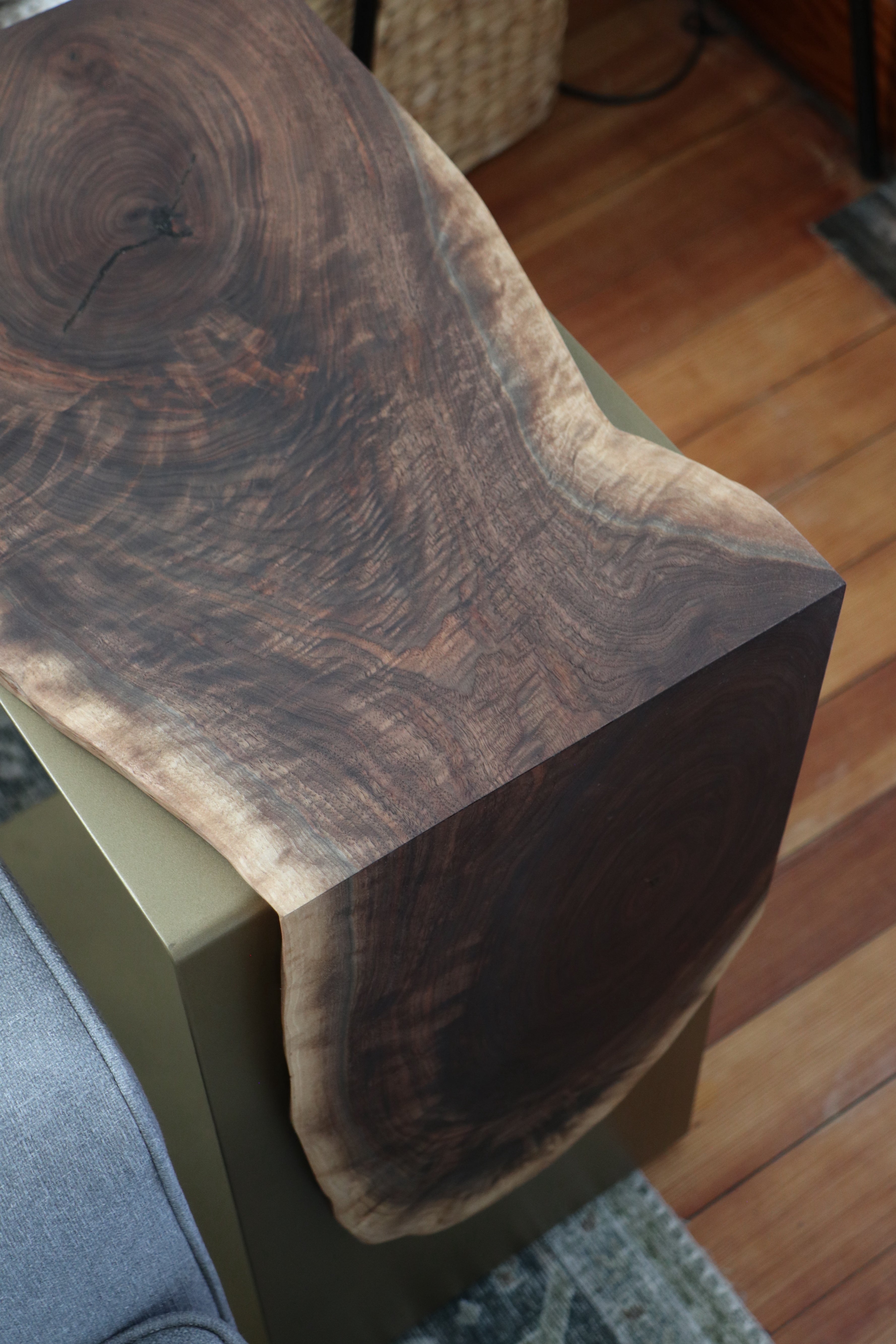 Live-Edge Walnut Waterfall Plate C-Table (in stock) - Hazel Oak Farms