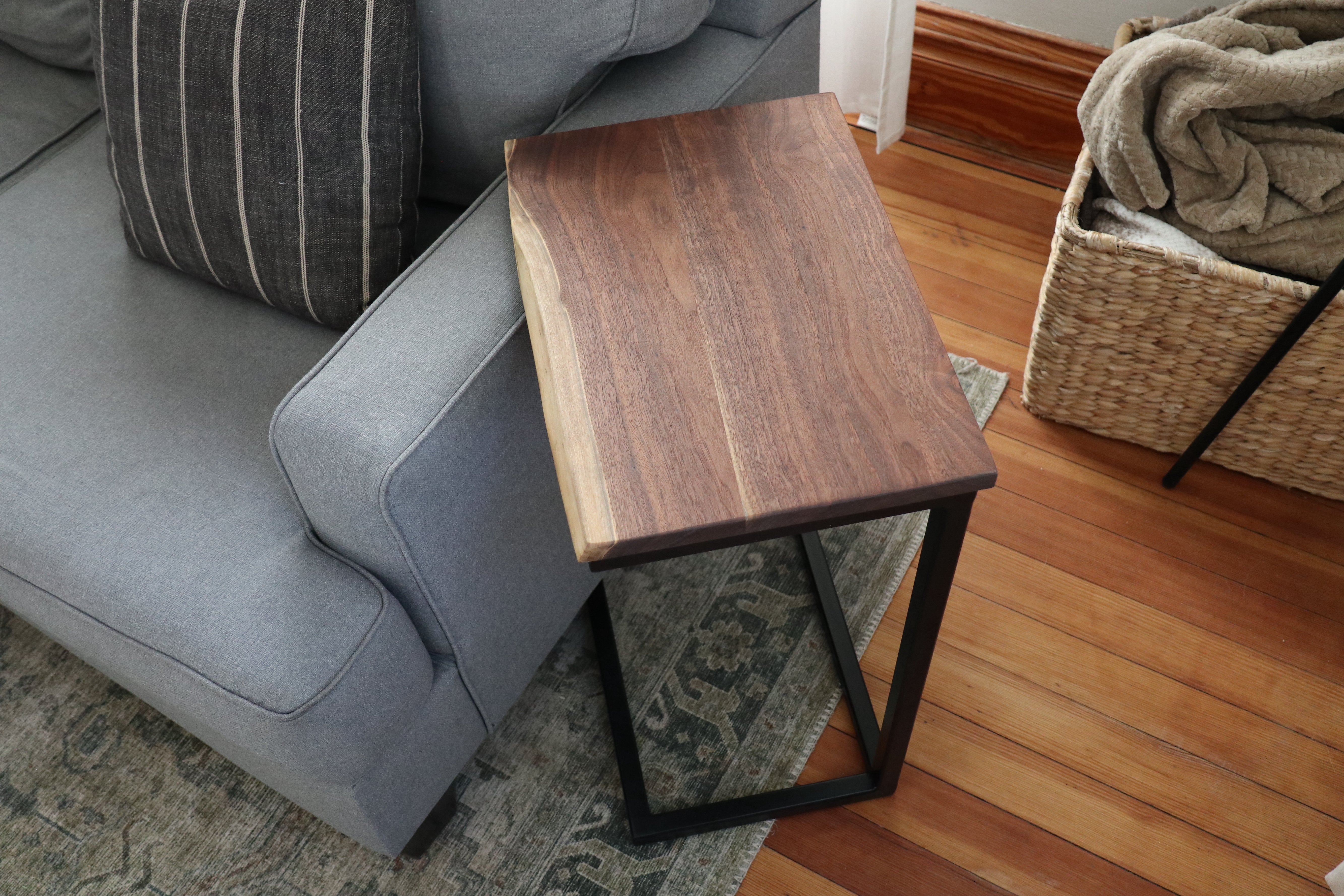 Live Edge Walnut Computer Side Table (in stock) - Hazel Oak Farms