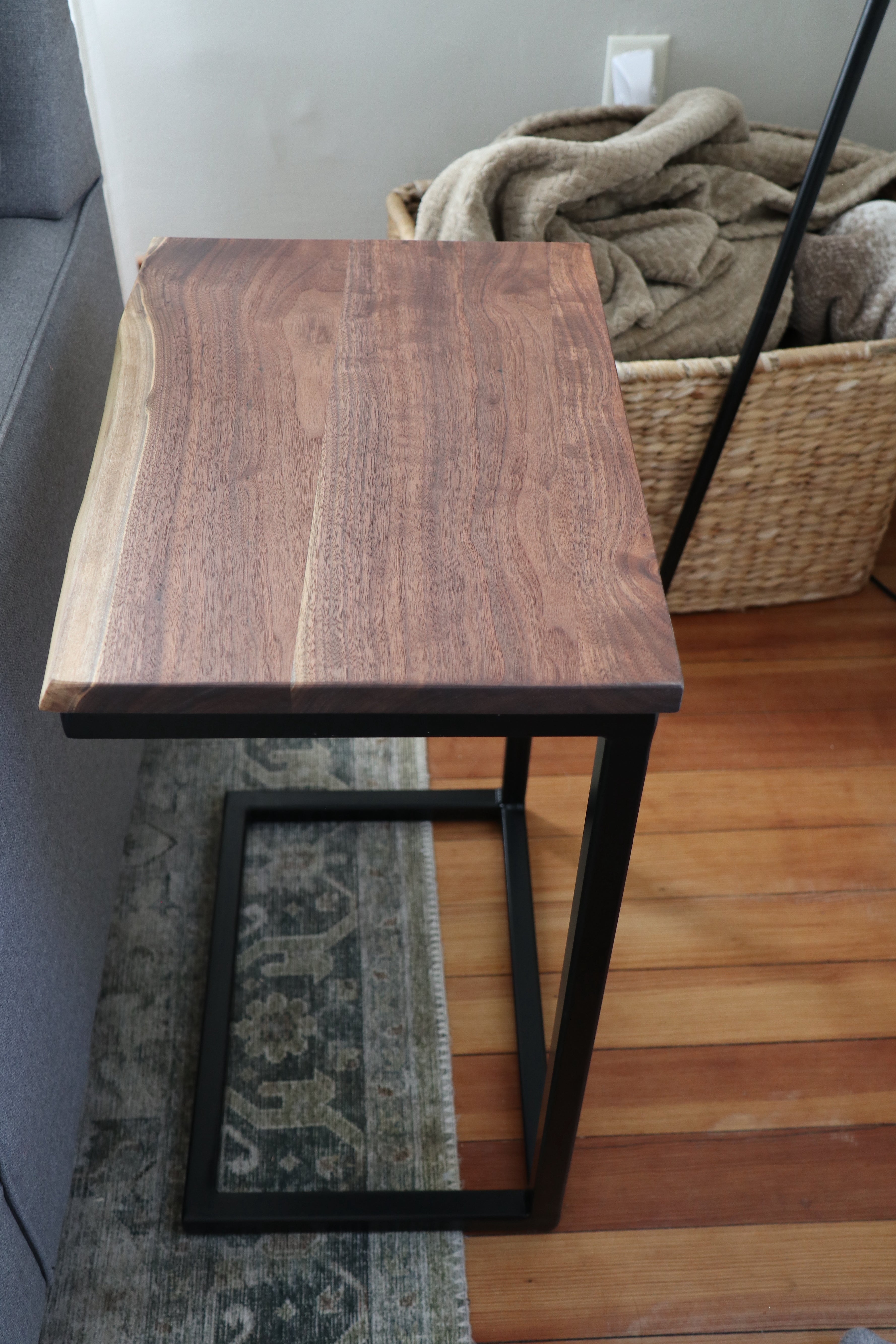 Live Edge Walnut Computer Side Table (in stock) - Hazel Oak Farms