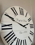Cafe de Paris White Farmhouse Clock - Hazel Oak Farms