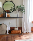 Modern Metal & Wood Console Entryway Table
