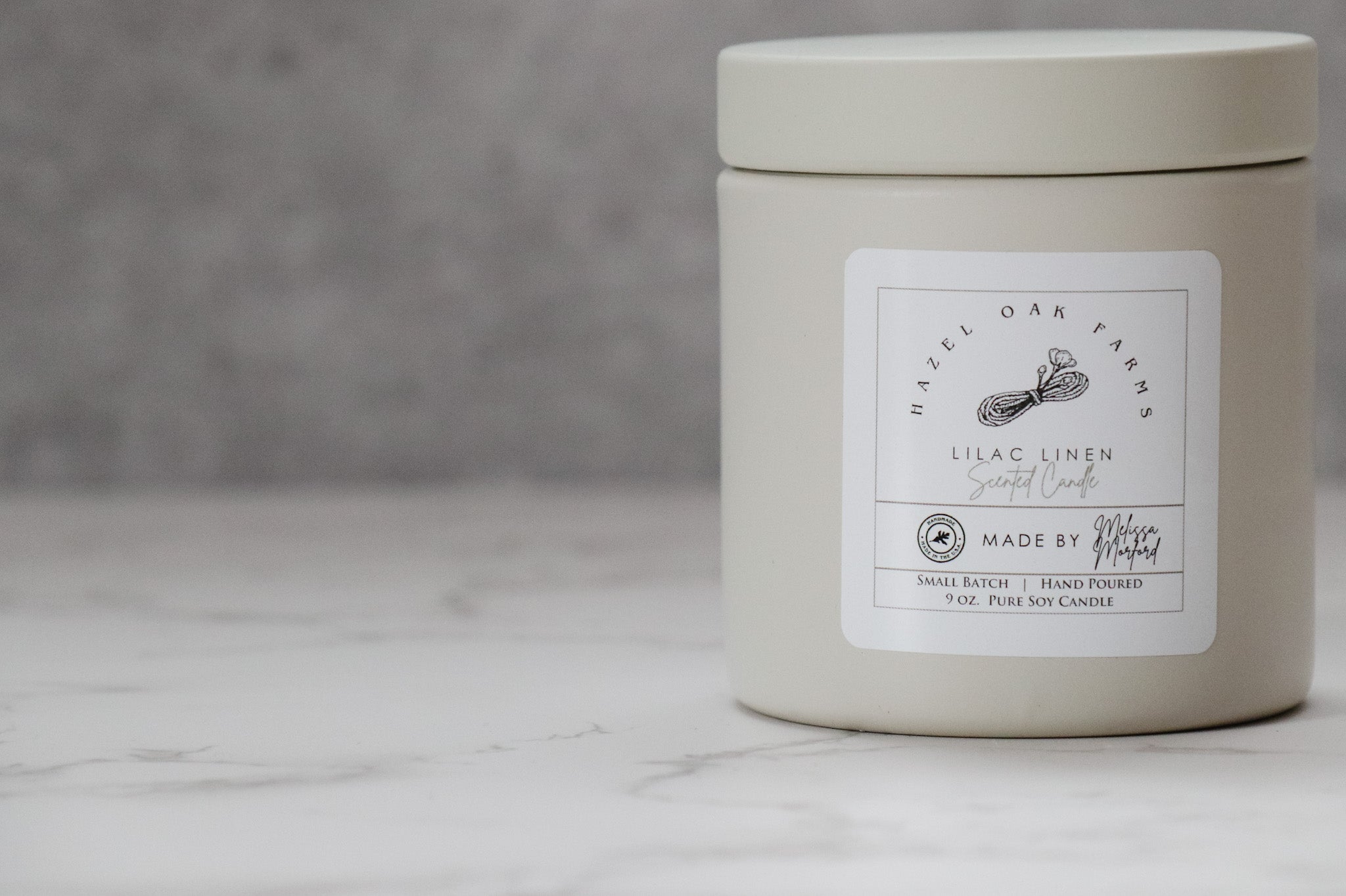 Lilac and Linen - Melissa's Pure Soy Candles (in stock) - Hazel Oak Farms