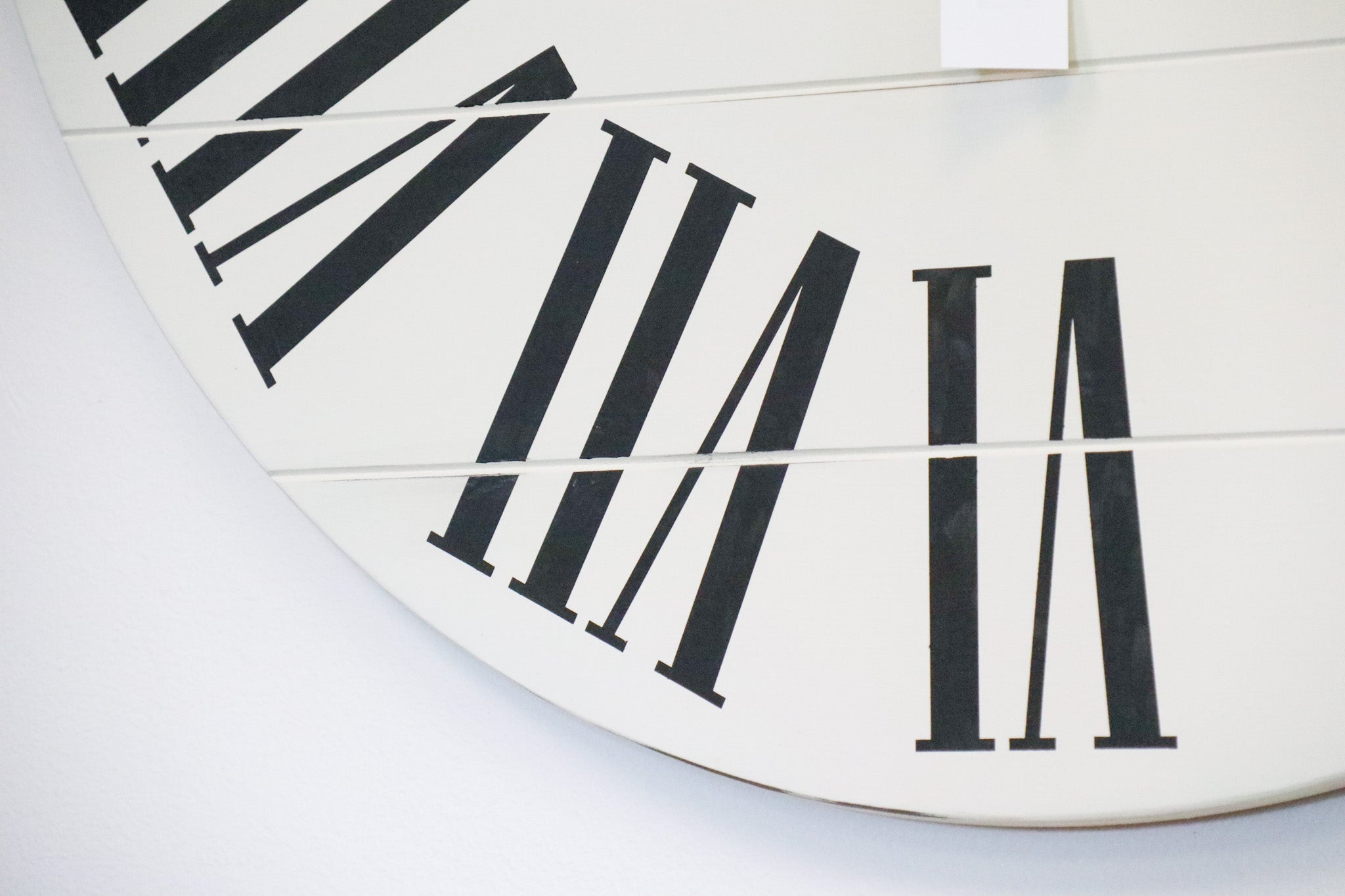 Simple 42" Farmhouse Style Large White Distressed Wall Clock with Black Roman Numerals (in stock) - Hazel Oak Farms