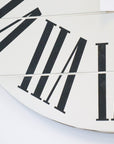 Simple 42" Farmhouse Style Large White Distressed Wall Clock with Black Roman Numerals (in stock) - Hazel Oak Farms