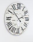 42" Farmhouse Style Large White Distressed Wall Clock with Black Roman Numerals (in stock) - Hazel Oak Farms