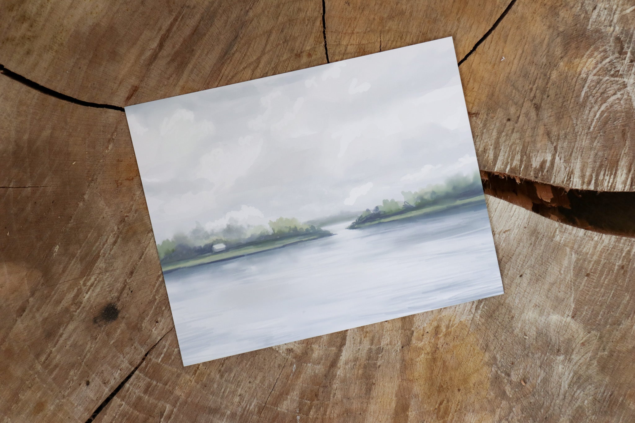 Vintage Art Print - Summer Lake View (in stock) - Hazel Oak Farms