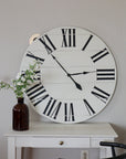 Simple 36" Farmhouse Style Large White Distressed Wall Clock with Black Roman Numerals (in stock) - Hazel Oak Farms
