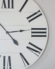 Simple 36" Farmhouse Style Large White Distressed Wall Clock with Black Roman Numerals (in stock) - Hazel Oak Farms